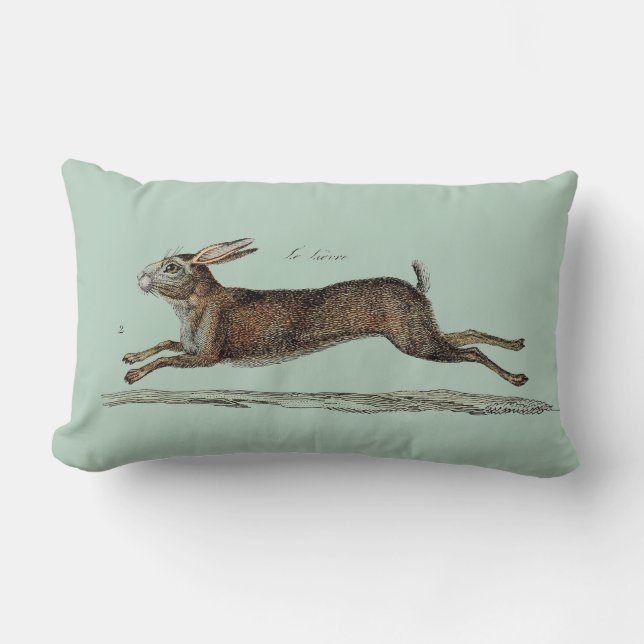 The Racing Hare at Easter Lumbar Cushion (Front)
