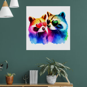 The Racoon Couple Poster