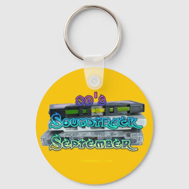 The Rad Mall "80's Soundtrack Sept" Button-style Key Ring (Front)