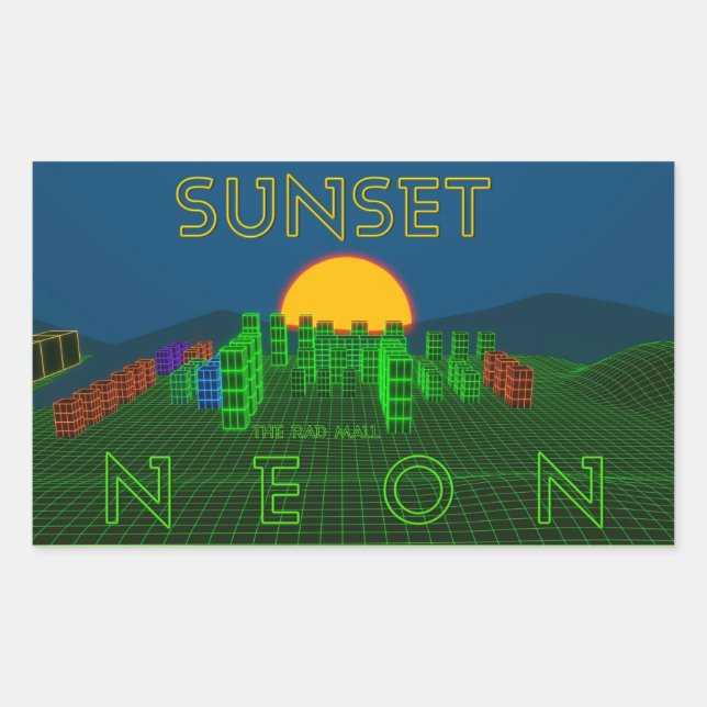The Rad Mall "SUNSET NEON" Stickers (x4) (Front)