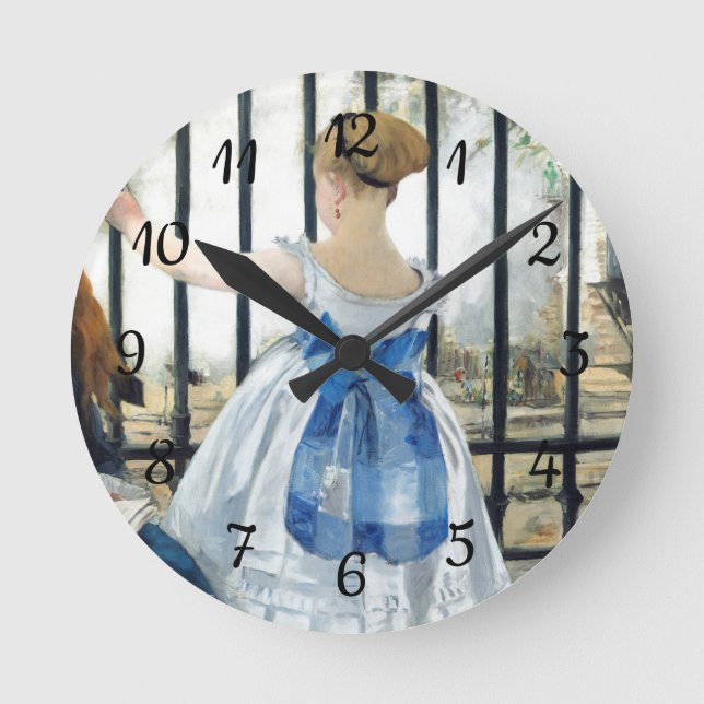  The Railway Edouard Manet  Round Clock (Front)