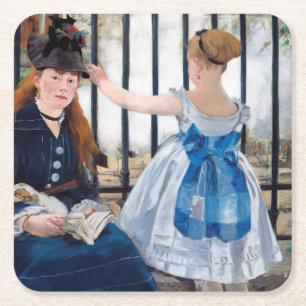 The Railway, Edouard Manet Square Paper Coaster