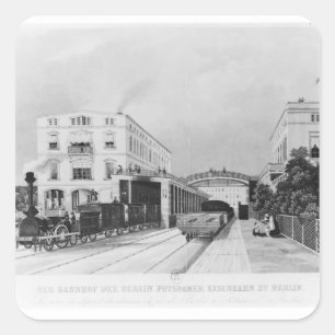 The railway station of the train Berlin-Potsdam Square Sticker