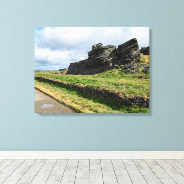 The Rain Stone, Blackstone Edge Canvas Print (Insitu(Wood Floor))