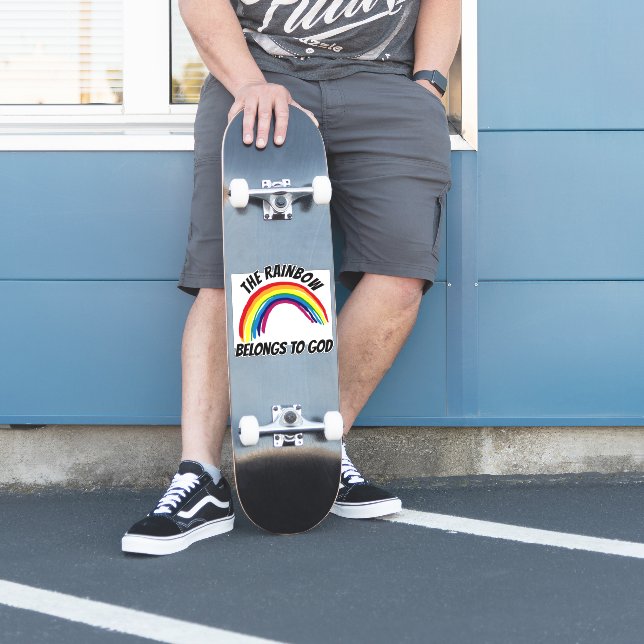THE RAINBOW BELONGS TO GOD DECAL 4 SKATEBOARD (Skater)