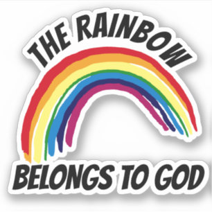 THE RAINBOW BELONGS TO GOD DECAL STICKERS
