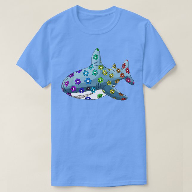 The Rainbow Blue Shark T-Shirt (Design Front)