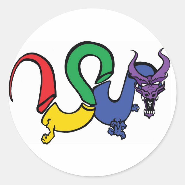 The Rainbow Dragon Network Classic Round Sticker (Front)