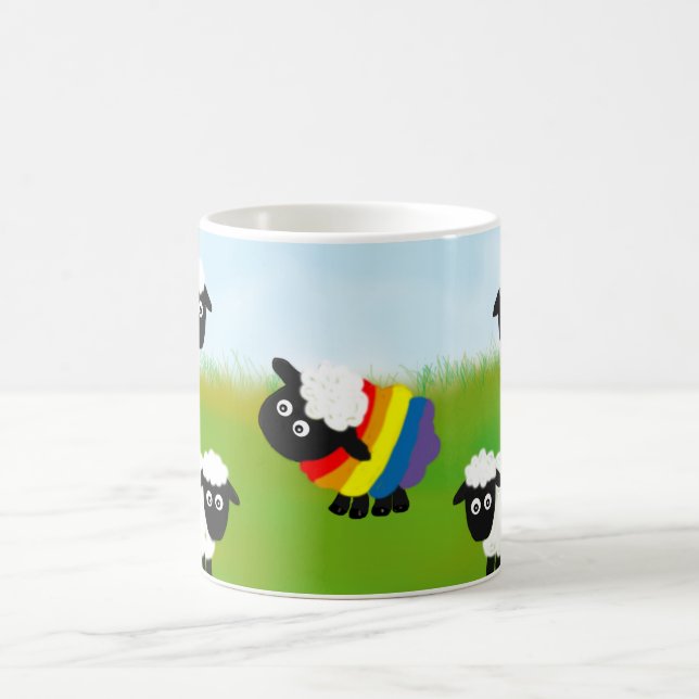 The Rainbow sheep, LGbt, Coffee Mug (Center)