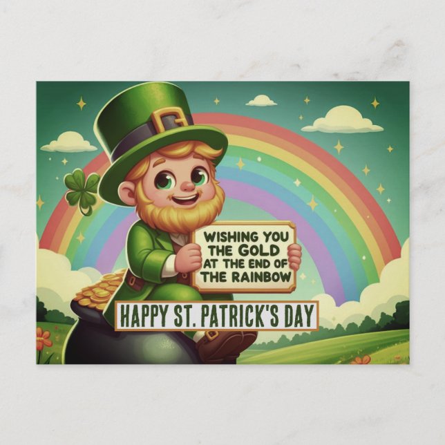the Rainbow this St. Paddy's Day Postcard (Front)