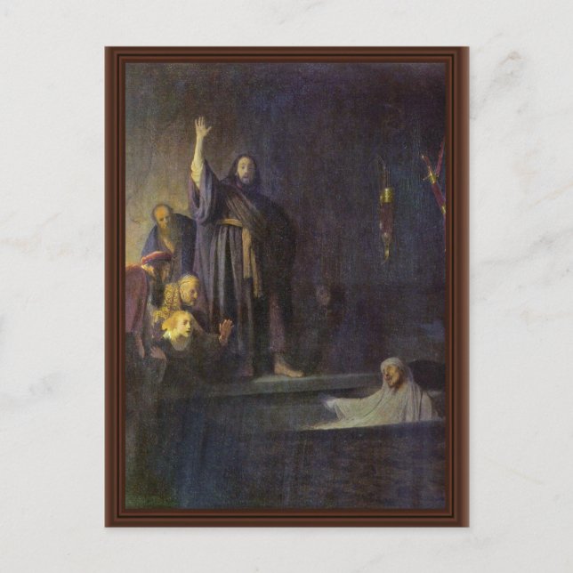 The Raising Of Lazarus. By Rembrandt Van Rijn Postcard (Front)