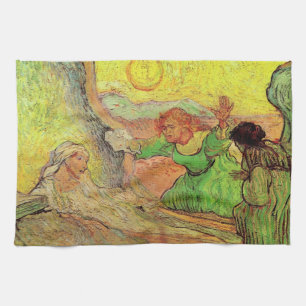 The Raising of Lazarus by Vincent van Gogh Tea Towel