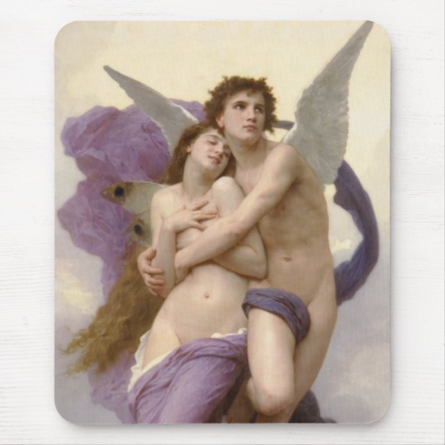 The Rapture of Psyche by William Bouguereau Mouse Pad (Front)