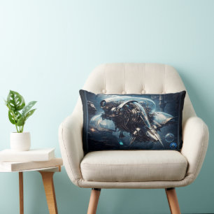 The Raspian Dynamorph Drone AI Art by Xzendor7 Lumbar Cushion