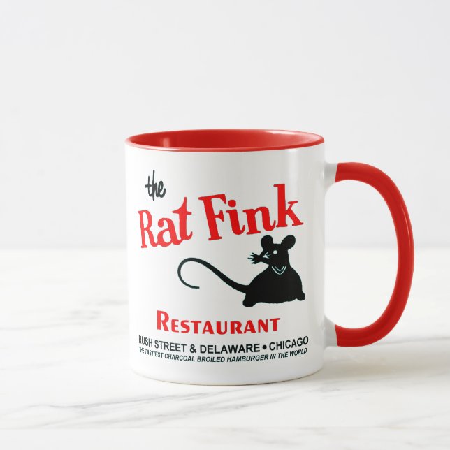 The Rat Fink Restaurant, Rush Street, Chicago, IL Mug (Right)