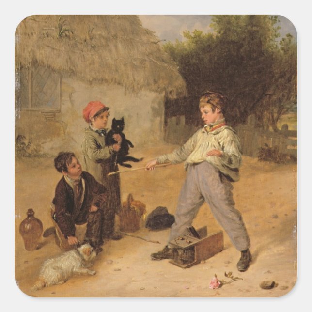 The Rat Trap (oil on panel) Square Sticker (Front)