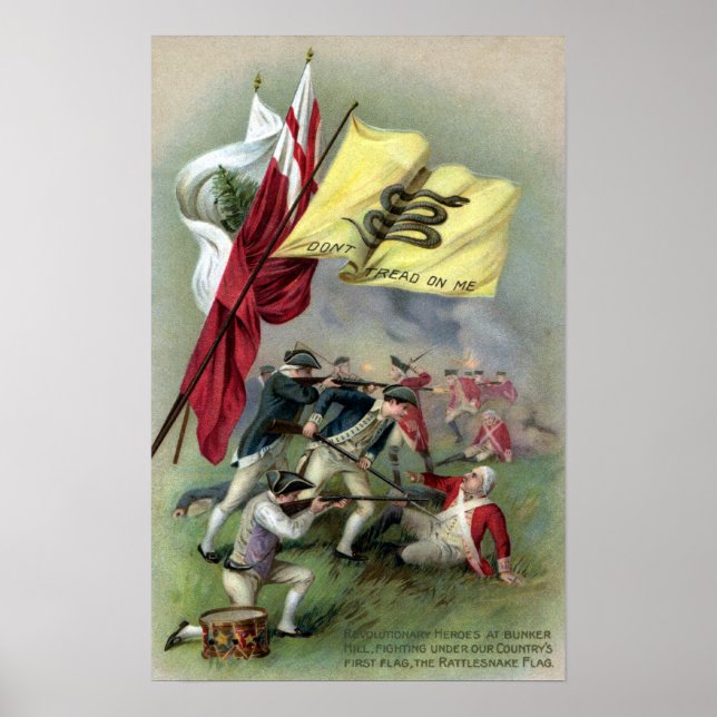 The Rattlesnake Flag at Bunker Hill Battle Poster (Front)