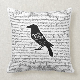 The Raven Complete Poem by Edgar Allan Poe Cushion