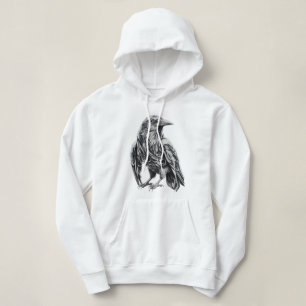 The Raven Graffiti 3D Crop Hoodie - Edgy Streetwea