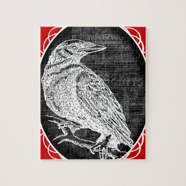 "The Raven" inspired graphic design Jigsaw Puzzle (Vertical)
