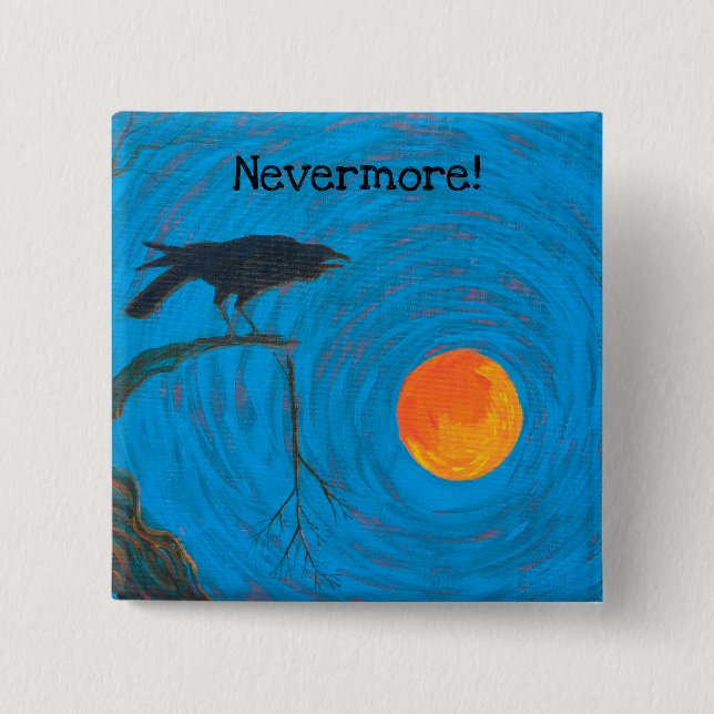 The Raven Nevermore 15 Cm Square Badge (Front)