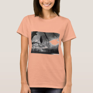 The Raven - Nevermore Sunbeams & Tree B&W T-Shirt