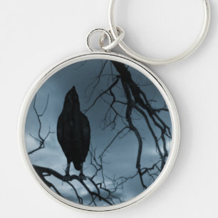 The Raven - Nevermore Sunbeams & Tree Blue Key Ring