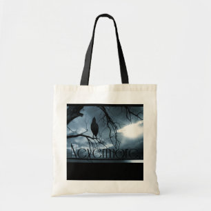 The Raven - Nevermore Sunbeams & Tree Blue Tote Bag