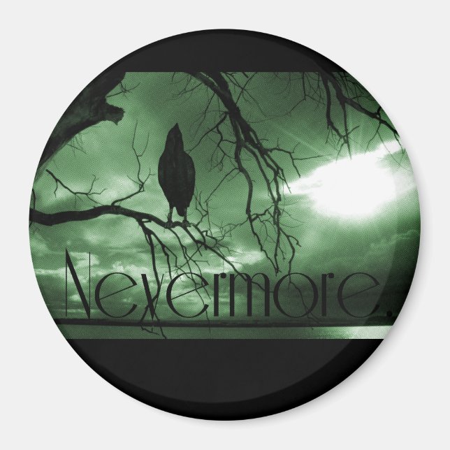 The Raven - Nevermore Sunbeams Tree - Green Magnet (Front)