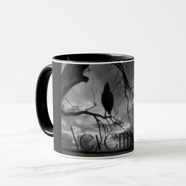 The Raven - Nevermore Sunbeams Tree Mug (Front Left)
