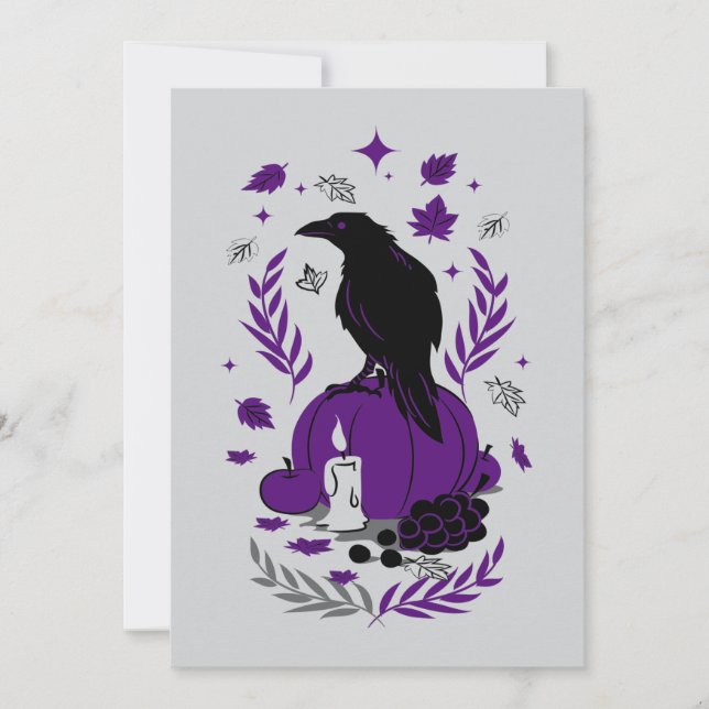 The Raven of Autumn – Gothic Halloween Soirée  Invitation (Front)