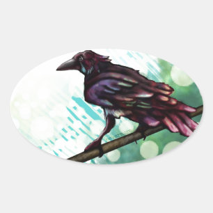 The Raven Oval Sticker