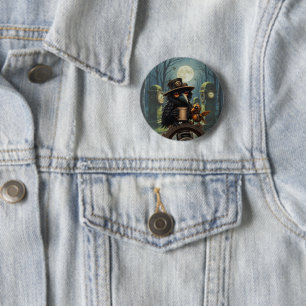 The raven powered by Coffee 6 Cm Round Badge
