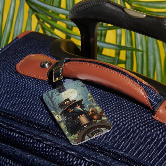 The raven powered by Coffee Luggage Tag (Front Insitu 1)