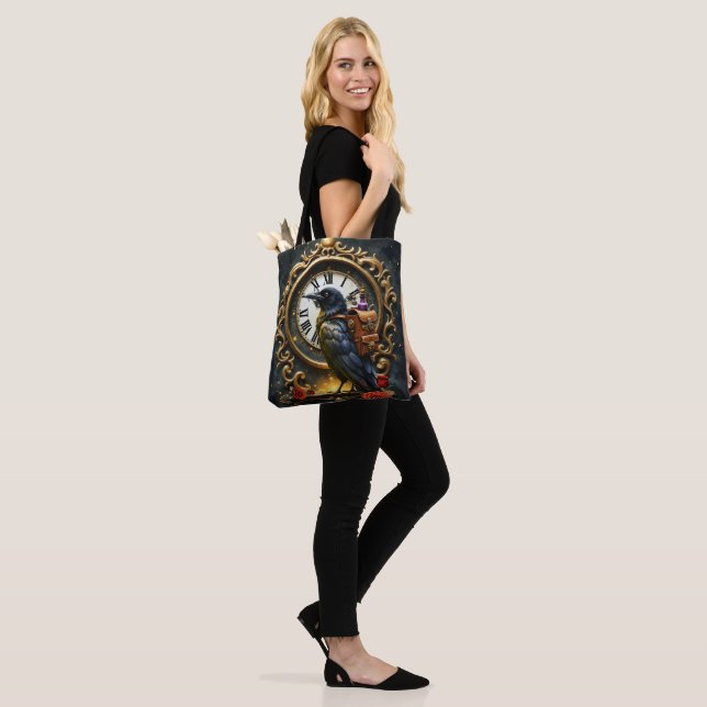 The Raven’s Clockwork Delivery  Tote Bag (On Model)