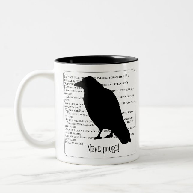 The Raven Silhouette Two-Tone Coffee Mug (Left)