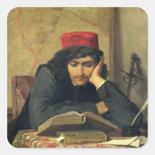 The Reader, 1856 Square Sticker