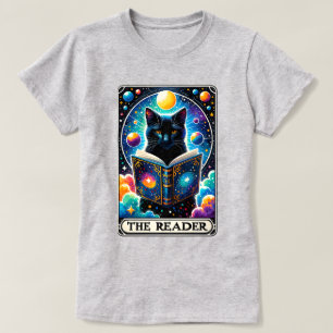 The Reader Black Cat Tarot Card T-Shirt