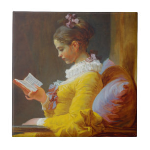 The Reader by Jean-Honore Fragonard Tile