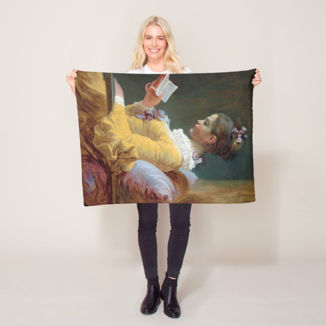 The Reader, Fragonard Fleece Blanket (In Situ)