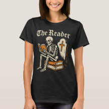 The Reader | Skeleton Booklover Halloween T-Shirt