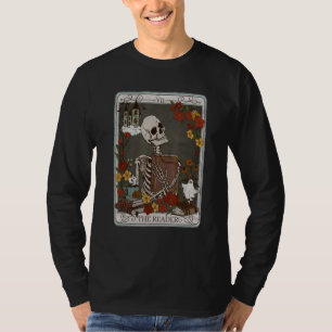 The Reader Tarot Card Bookish Skeleton Librarian B T-Shirt