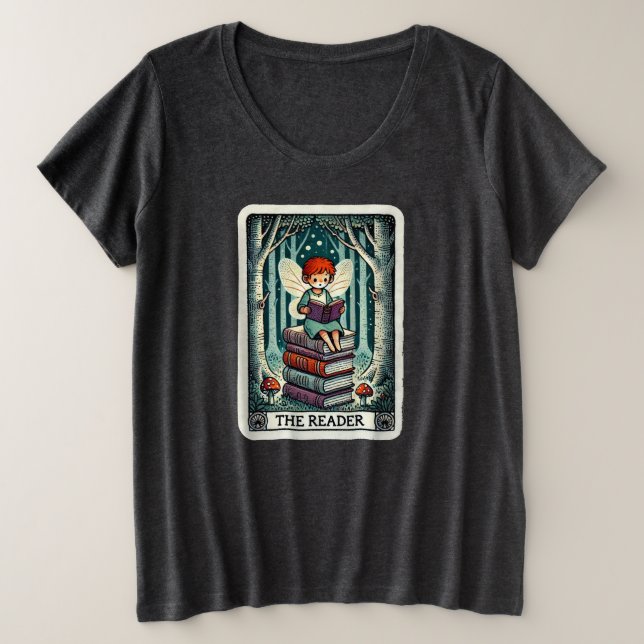 The Reader Tarot Card Fairy                        Plus Size T-Shirt (Design Front)