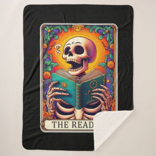 The Reader Tarot Card Sherpa Blanket
