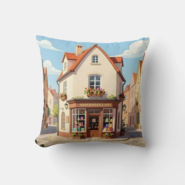 The Reading Corner – Cosy Book Nook Throw Pillow (Front)