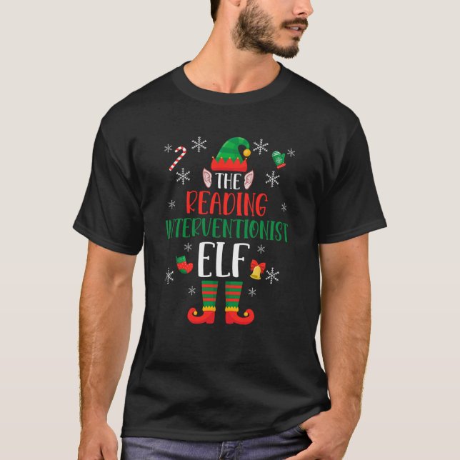 The Reading Interventionist Elf Squad Matching Chr T-Shirt (Front)