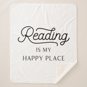 The Reading is My Happy Place Sherpa Throw