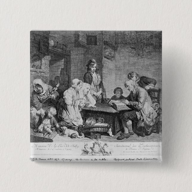 The Reading of the Bible 15 Cm Square Badge (Front)