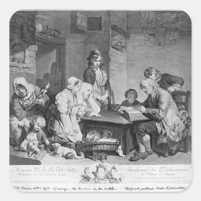 The Reading of the Bible Square Sticker (Front)