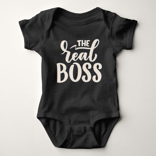 The Real Boss (The Boss) Matching Mummy & Me Baby Bodysuit (Front)